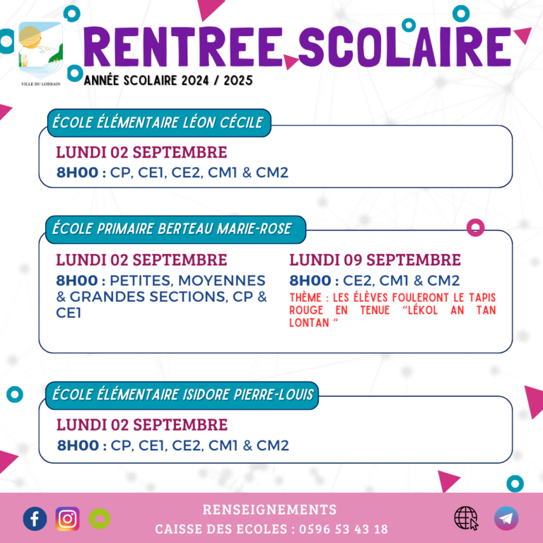 RENTREE SCOLAIRE 2024 2025 - 2